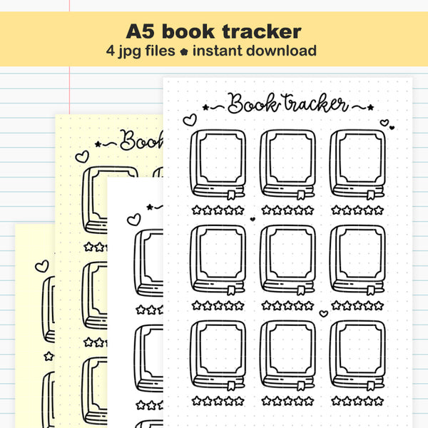 Printable book tracker, printable bullet journal page