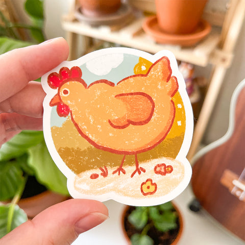 Chicken Vinyl Stickers, Cute Planner Diecuts, Doodle Planner Diecut