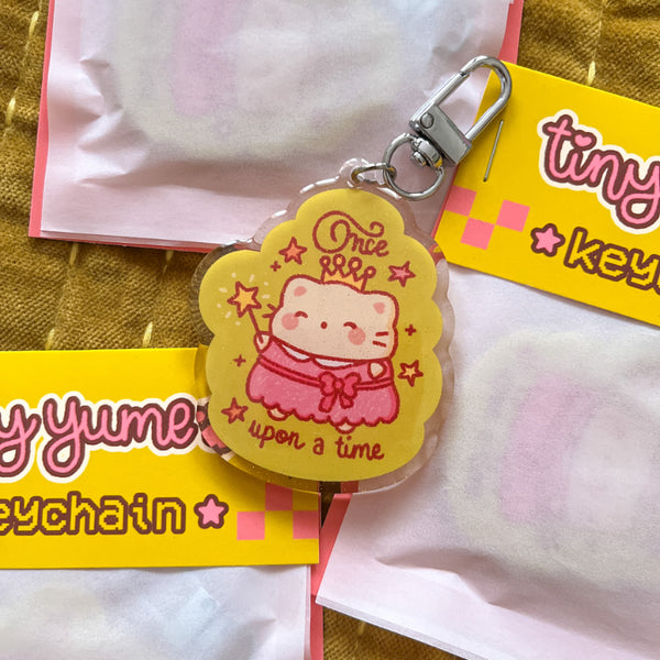 Princess Yume Acrylic Keychains, Glitter Epoxy Keychain 