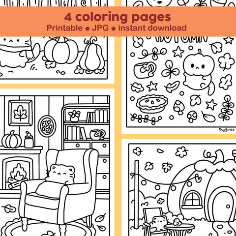 Printable autumn coloring pages, download coloring pages, coloring book
