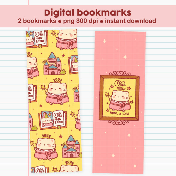 Princess digital bookmarks, download reading bookmark, book page marker