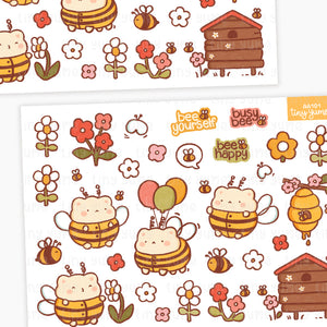 Honey bee sticker sheet, Bumble bee stickers, Cute animal Stickers