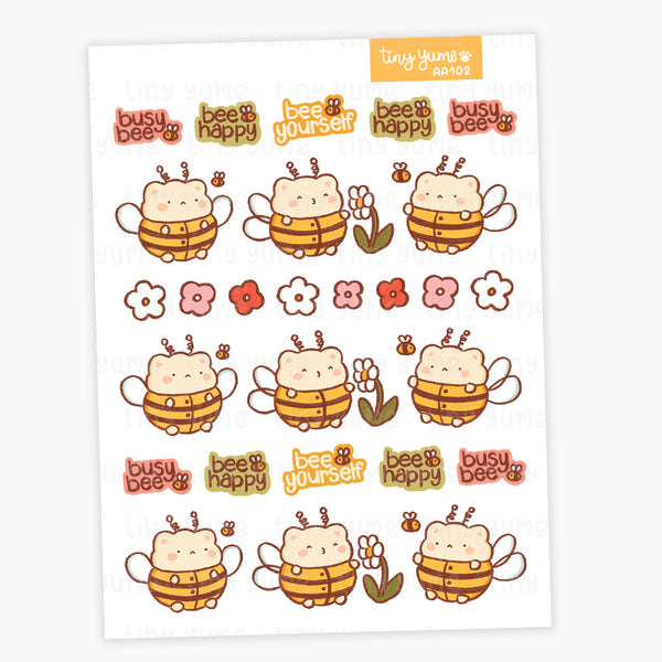 Honey bee sticker sheet #AA102