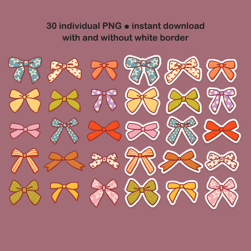 Simple Bow Sticker Bow inspired digital stickers β TinyYume