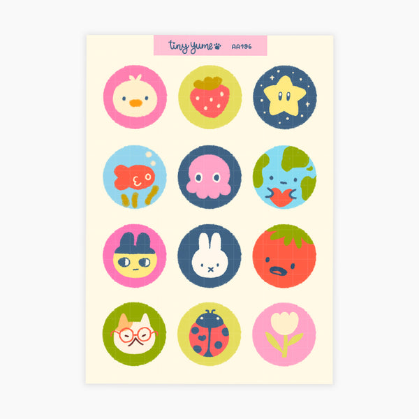 Buttons sticker sheet #AA196