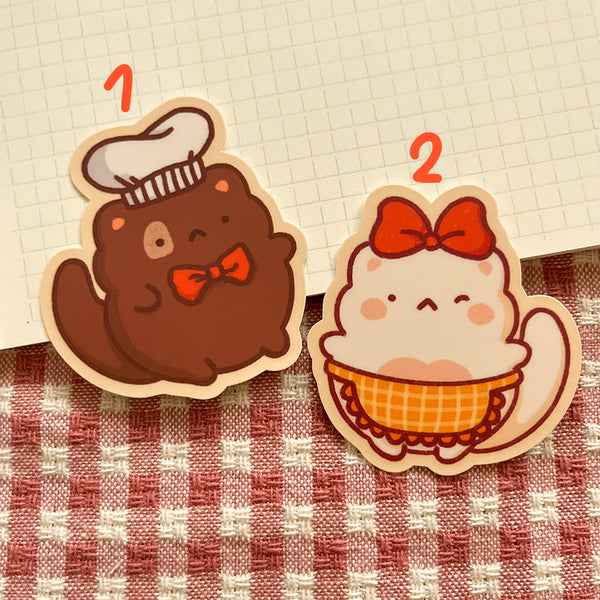 Bakery cat vinyl stickers #F131