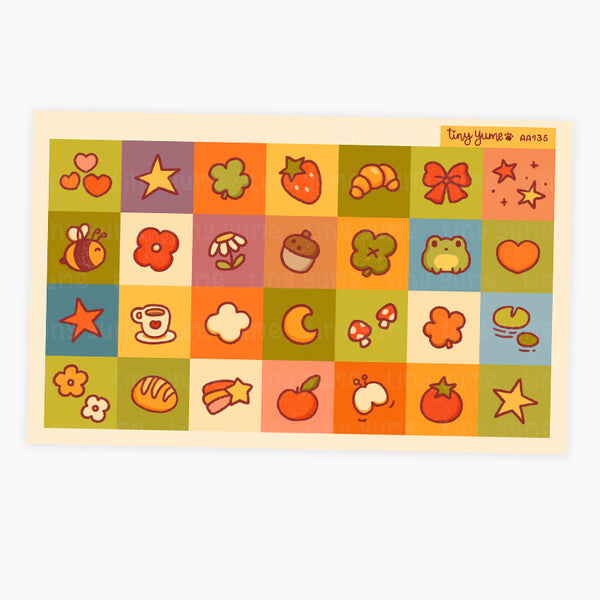 Square deco sticker sheet, cute square stickers