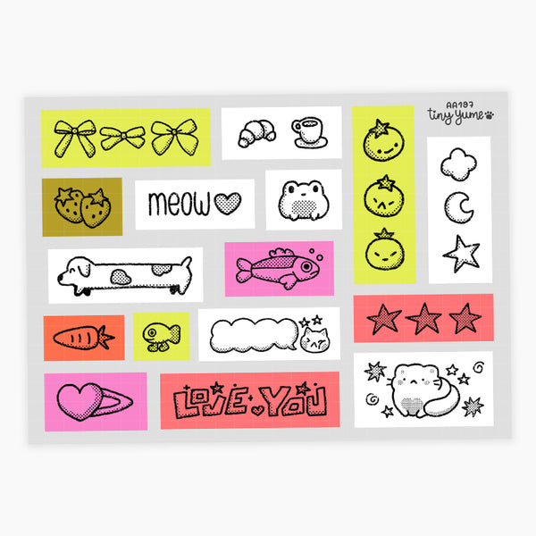 Riso style stickers #AA197