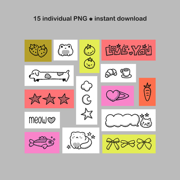 Riso inspired digital stickers #1430