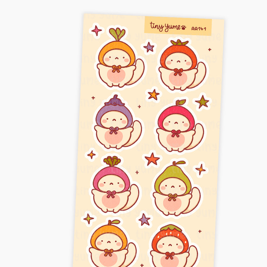 Yume vegetable &amp; fruit stickers, Penpal Stickers, Bullet Journal Stickers