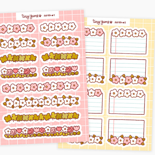 Flower Planner Stickers, Cottage Stickers, Polco Stickers, Deco Stickers, Bullet Journal Cute Stickers