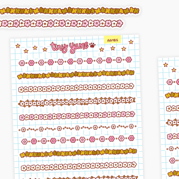 Flower divider stickers, flower, leaf, planner stickers