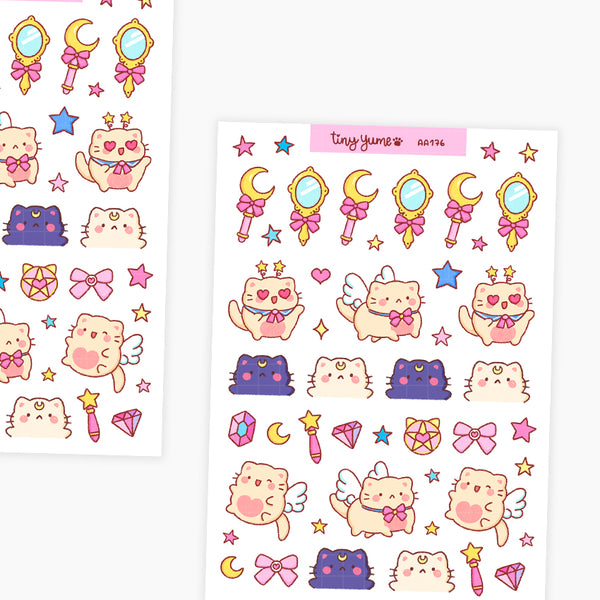 Magical moon stickers, star stickers, cut moon planner stickers