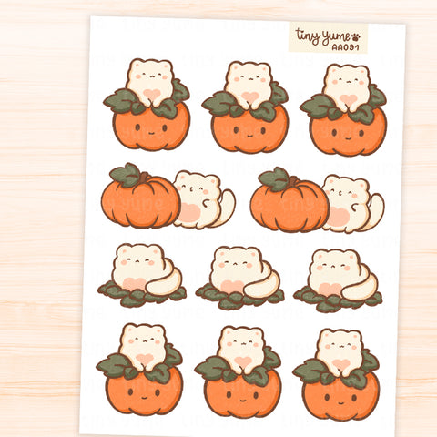 Yume Pumpkin Halloween sticker sheet, Autumn Planner Stickers
