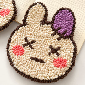 Spooky bunny punch needle coaster, halloween punch needle