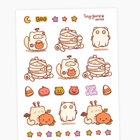 Halloween sticker sheet, spooky cute stickers, Deco Stickers, Hand Draw Stickers