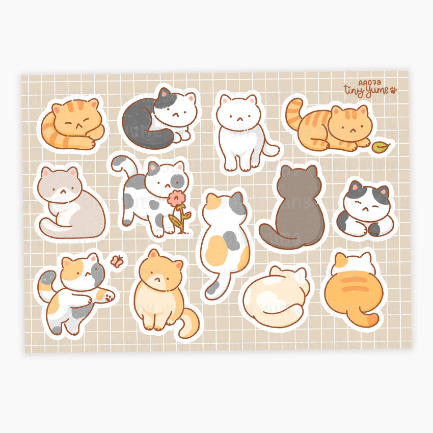 Cat Stickers, Cute animal Stickers, Polco Stickers, Deco Stickers