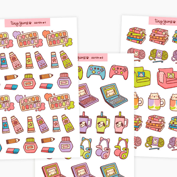 Homebody Stickers, hobbies, video game, introvert, paint, art