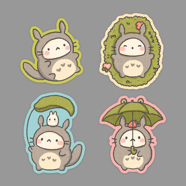 Forest spirit vinyl stickers, kigurumi cute stickers, onesie Diecuts