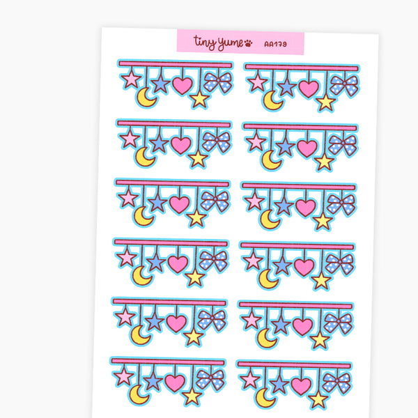 Magical divider stickers, star, moon, heart stickers