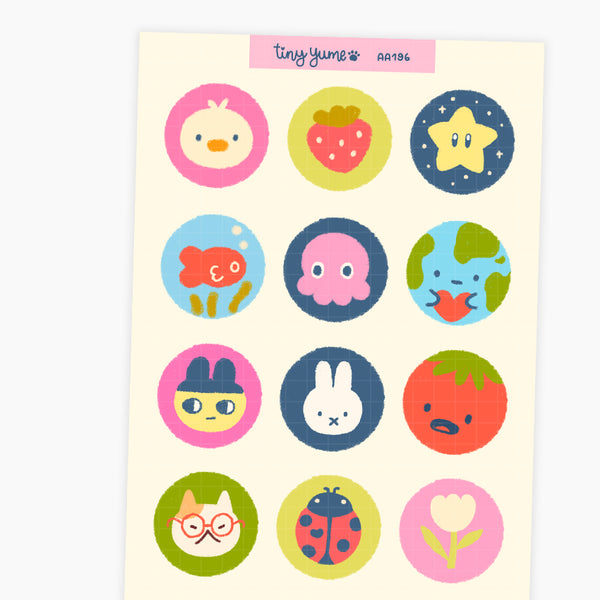 Buttons sticker sheet #AA196