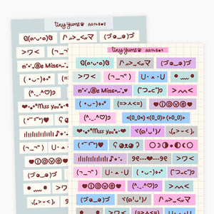 Text emojis stickers, emotes stickers, emoticons stickers, smiley