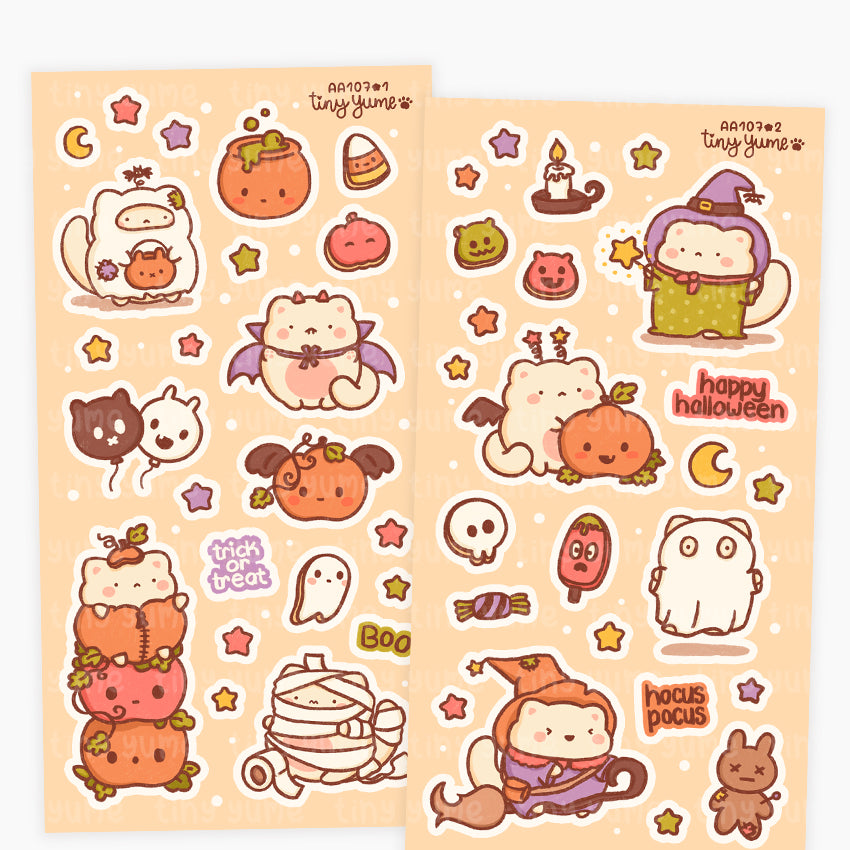 Halloween Yume Stickers, spooky Animal Stickers, cute Polco Stickers