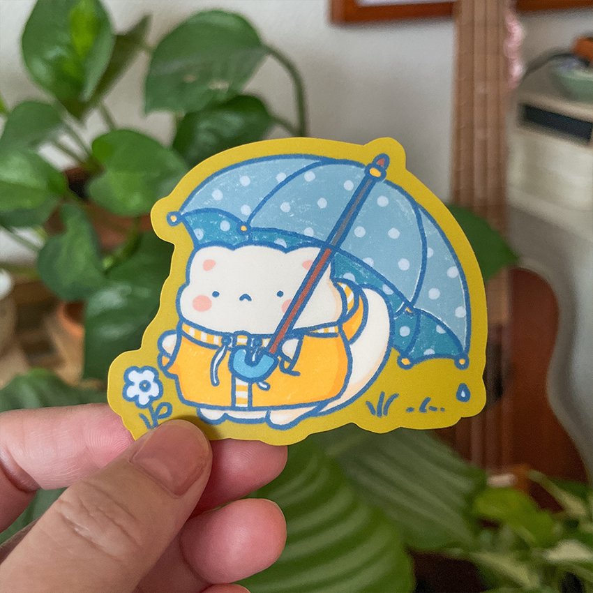 Rainy vinyl stickers, rain sticker, cute cat vinyl stickers