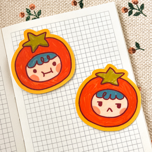 Tomato head vinyl stickers, tomato stickers, cute diecuts