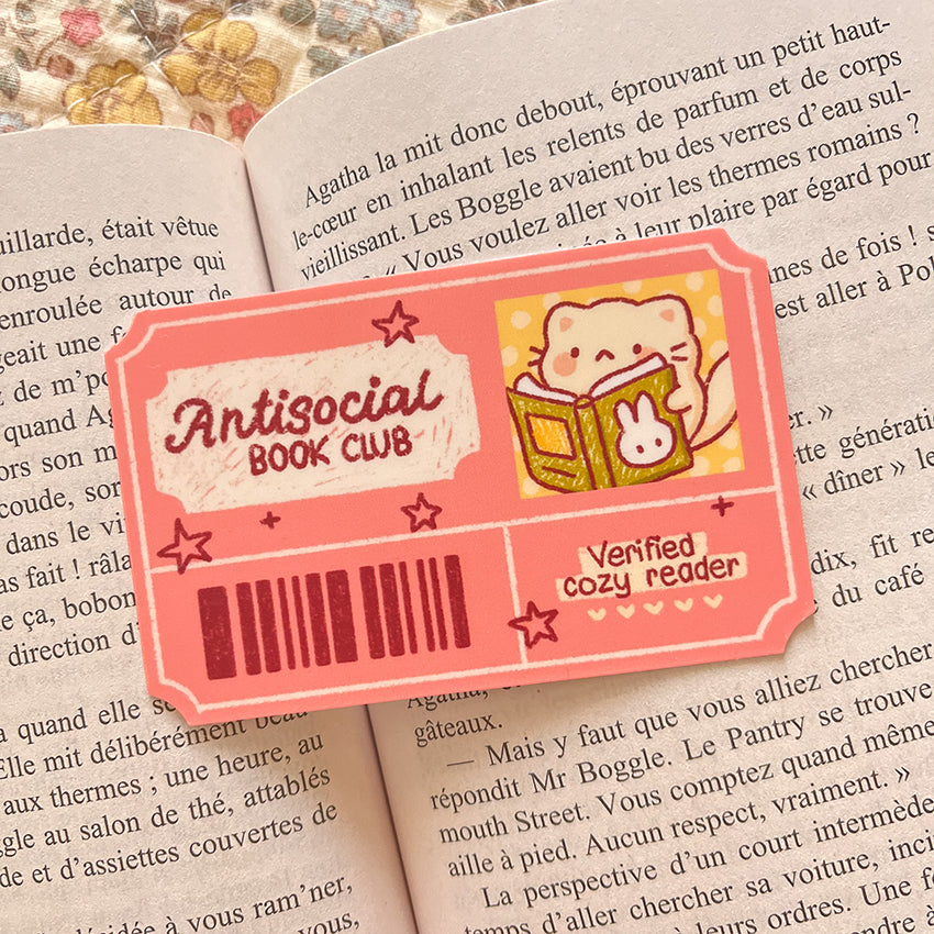 Antisocial book club sticker #F142