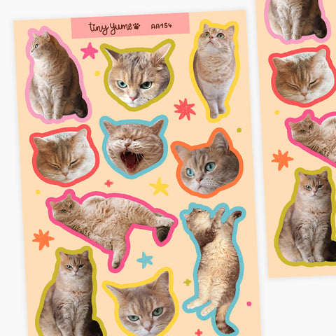Yume IRL sticker sheet, Cat stickers, Cute Y2K stickers