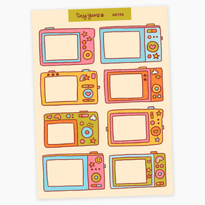 Digicam sticker sheet, photo camera stickers