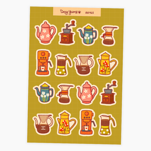 Tea and coffee pots stickers #AA162