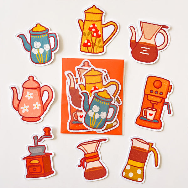 Tea and coffee pots die cuts #F143