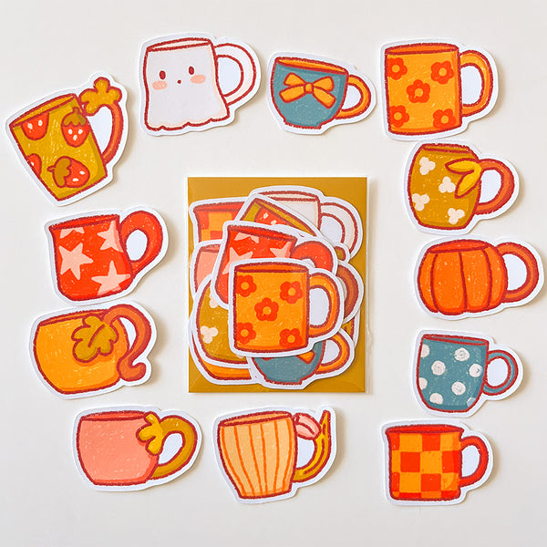 Tea and coffee mugs die cuts #F144