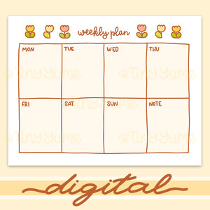 Digital Weekly Planner, Digital Planning, Journaling, Bullet Journal, JPG, PDF, Download
