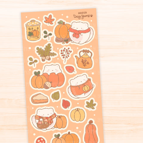 Fall Stickers, Autumn Polco Stickers, Penpal Stickers, Bullet Journal Cute Stickers