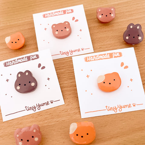 Cute animals clay pins, polymer clay pins, fimo pins, Cute pin badge