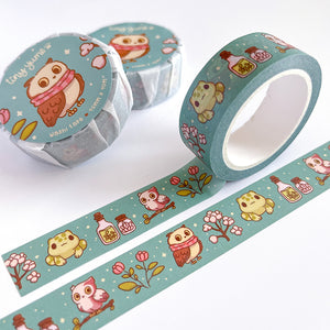 Owl and frog Washi Tape, Yume Planner Washi Tapes, Washi Tape Rolls, Pastel, Cute Washi, Planner Accessories