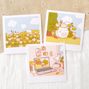 Yume Photo Mini Print, Cat Print, Korean Aesthetic print, Cute Illustration