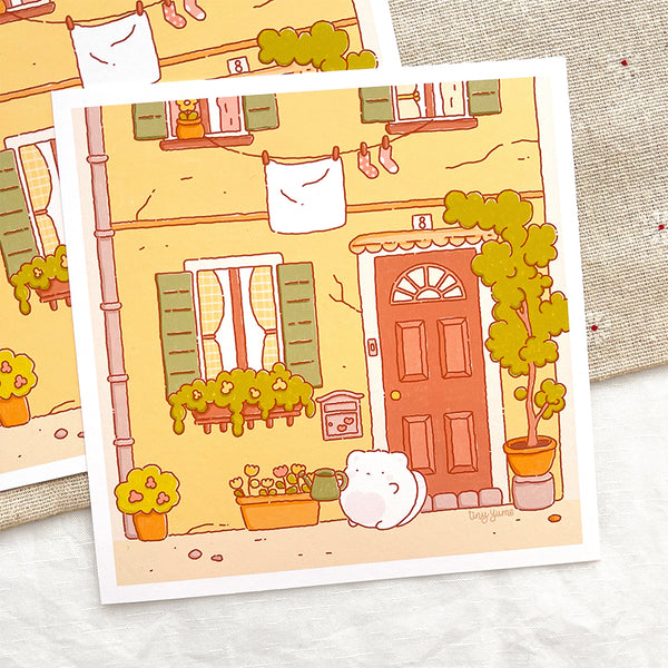 Yume's House Mini Print, Cat Print, Handmade Print, Cute Mini Print, Cute Wall Decor, Cute Illustration