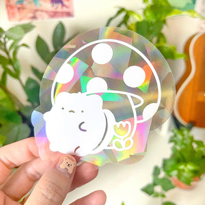 Yume's Mushroom Suncatcher Sticker, Rainbow Stickers, Window Decal