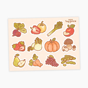 Fruits and vegetables Stickers, Nature Stickers, Plant Stickers, Cottage Stickers, Polco Stickers, Deco Stickers