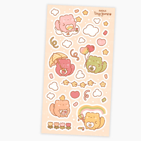 Care Yume Stickers, Cat stickers, Bear Polco Stickers, Penpal Stickers, Bullet Journal Cute Stickers