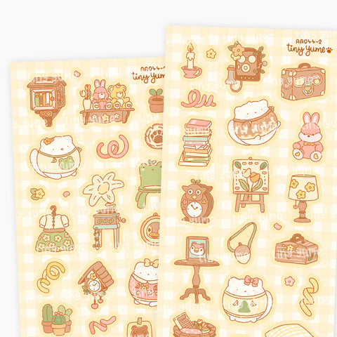 Cottage Yume Stickers, Animal Stickers, Polco Stickers, Deco Stickers, Hand Draw Stickers, Bullet Journal Cute Stickers